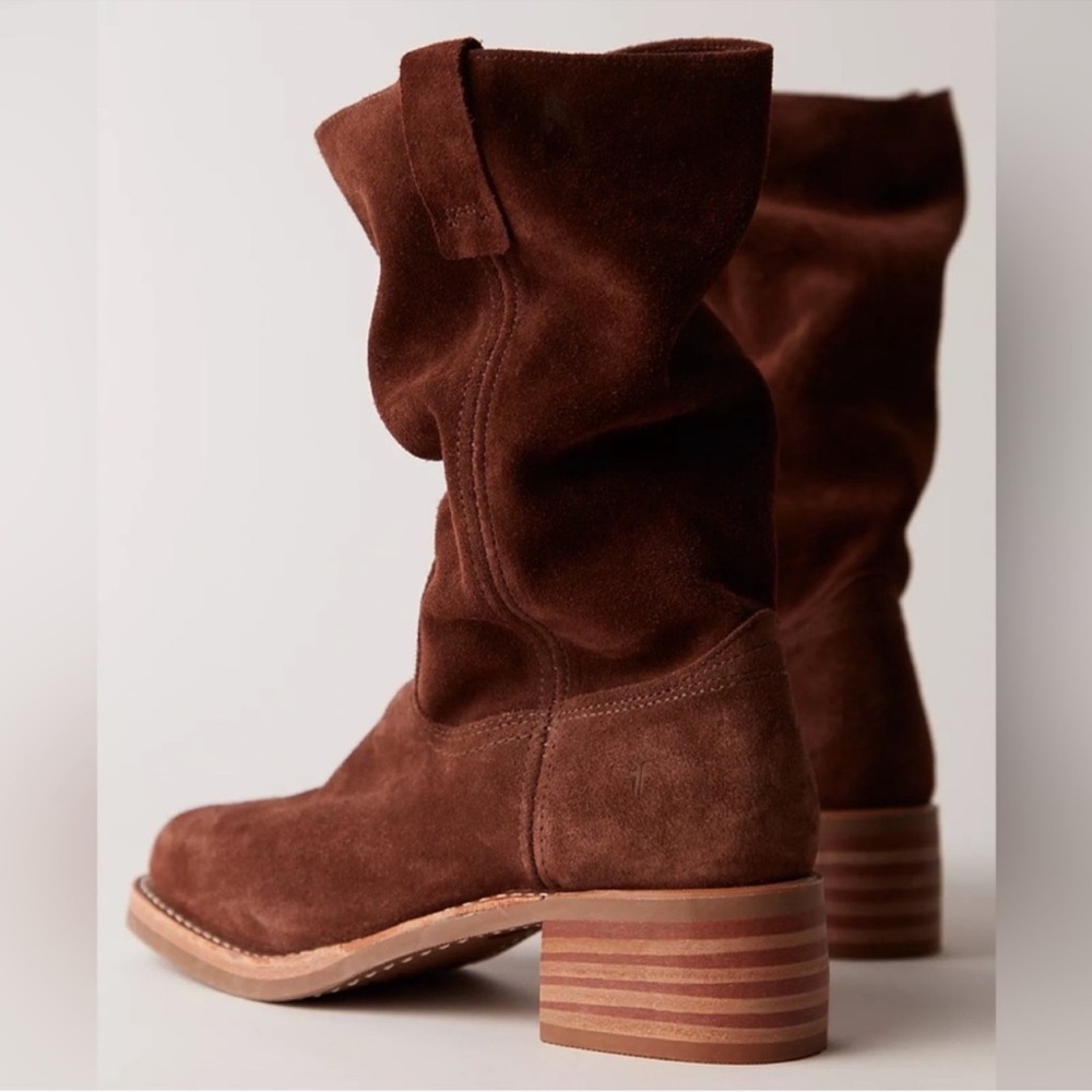 NWOB Frye Campus 12R Brown Leather Boots in Brown Brownie Suede - Picture 3 of 11